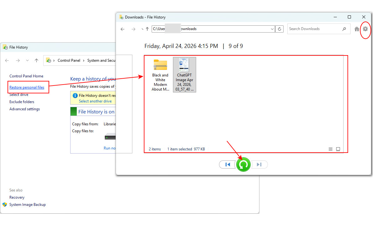 Recover Data from Quick Formatted Drive via File History