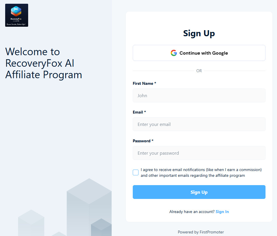 Register FirstPromoter Affiliate Program 