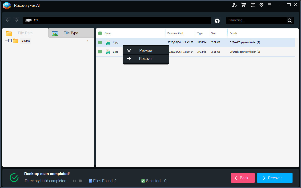 Preview and Recover Desktop Files