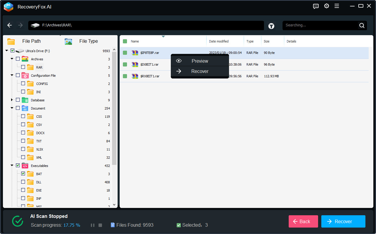 Preview and Recover External Device Data