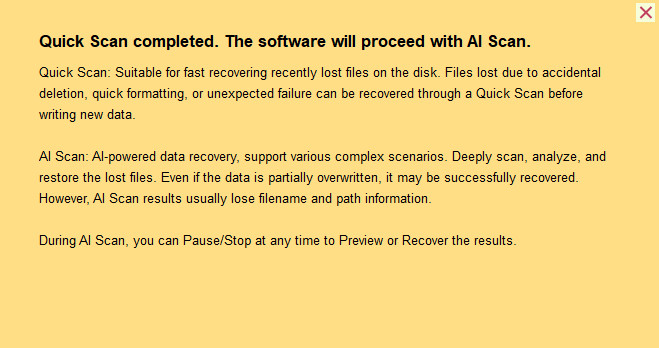 Quick Scan and AI Scan
