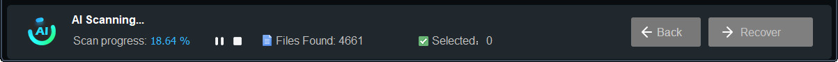 RecoveryFox AI Scanning Status Bar