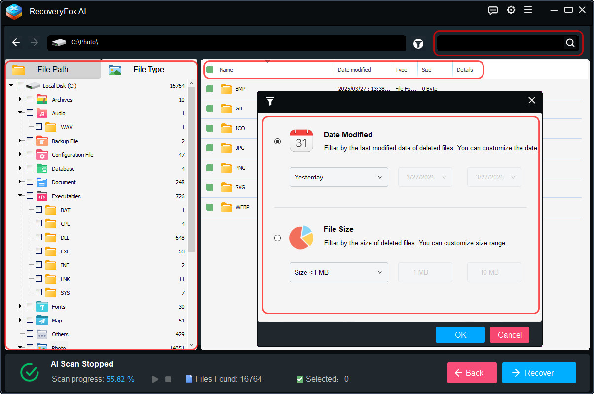 Pinpoint Files with Filters