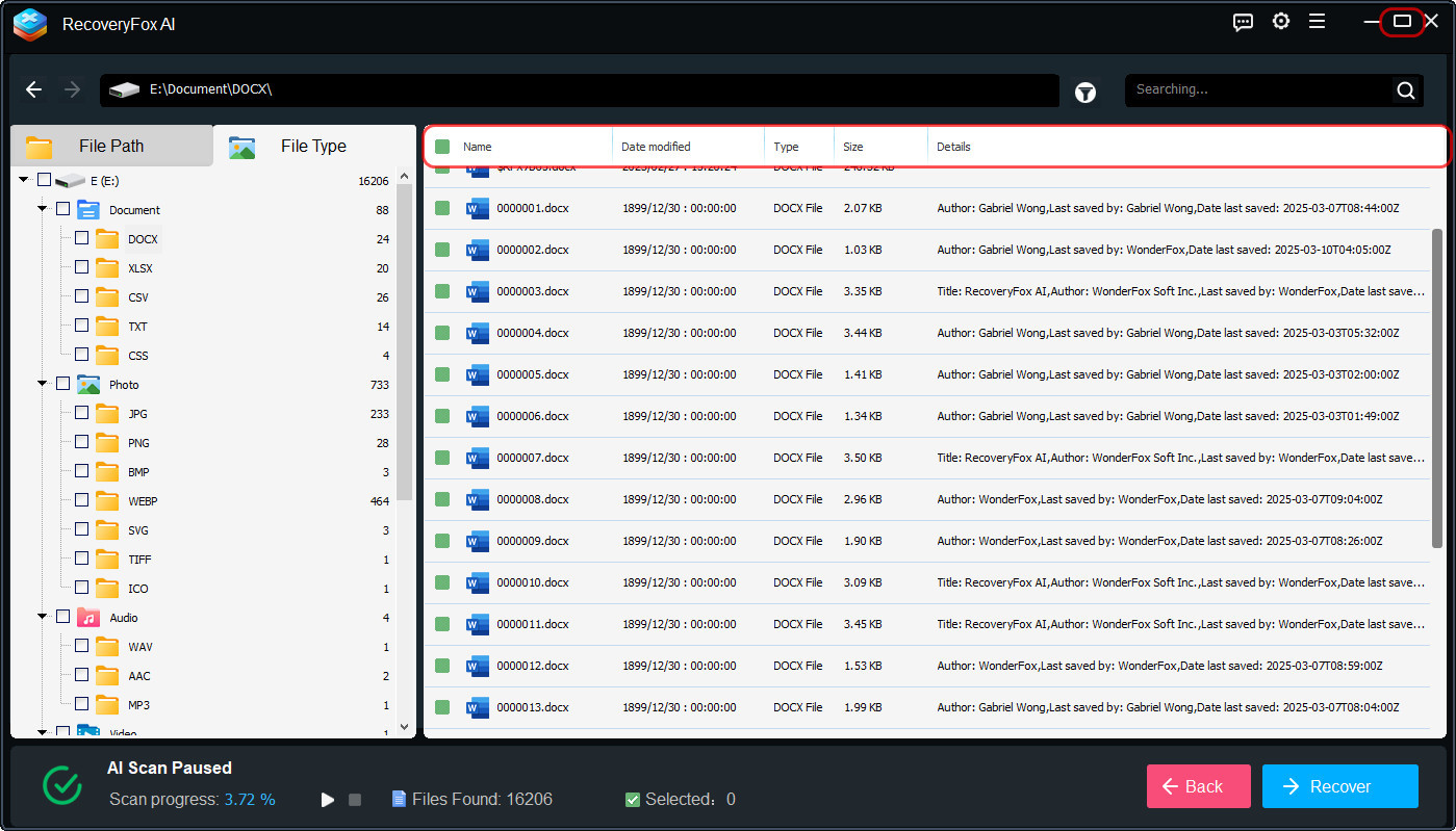Resize Scanning Window