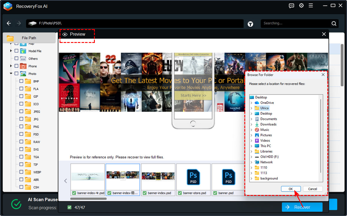 RecoveryFox Recover and Output