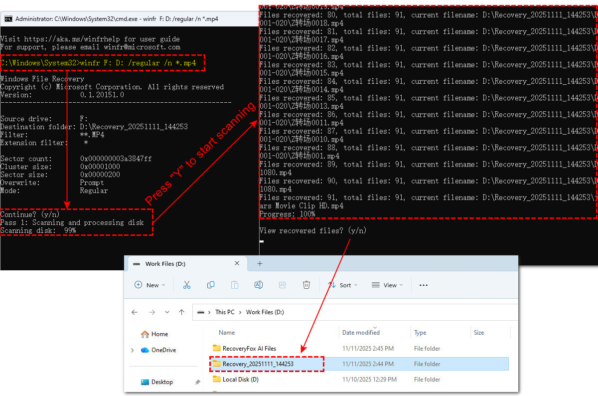 Windows File Recovery Scan and Recover