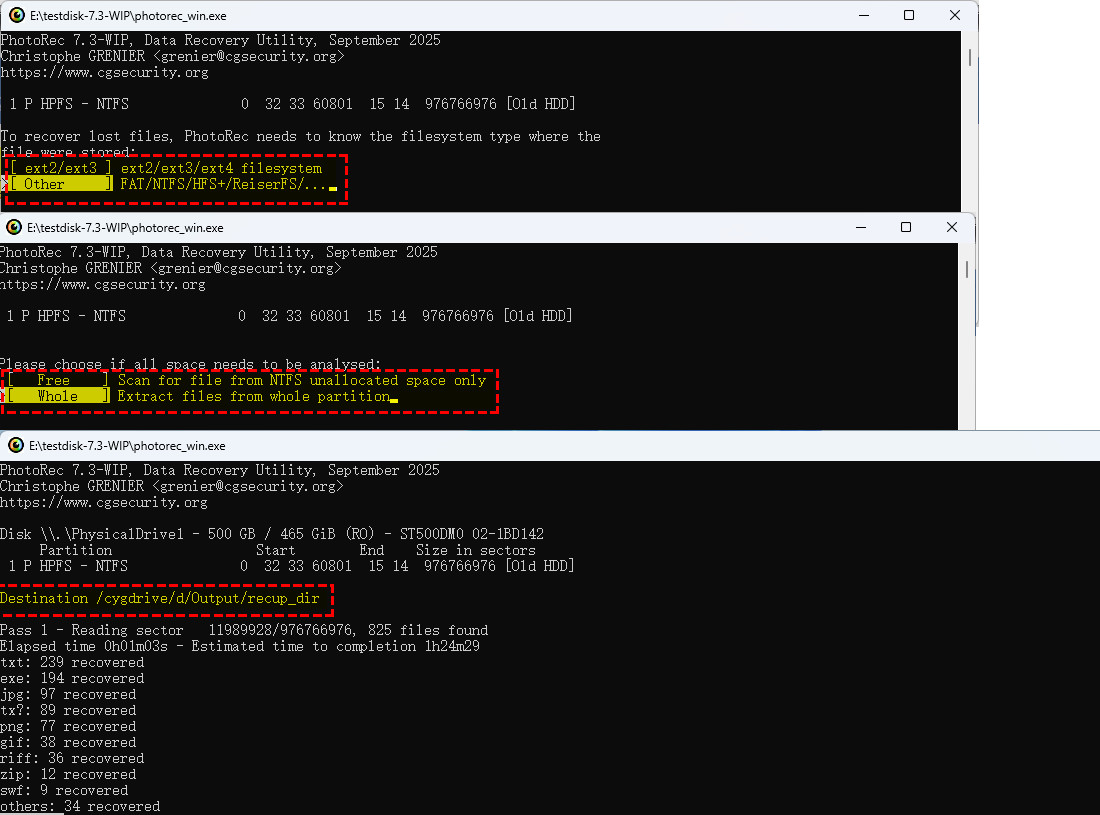 PhotoRec Recover Data from Old Hard Drive