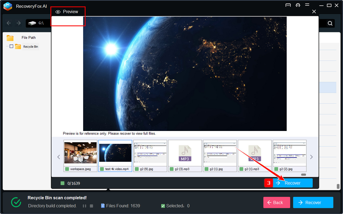 Preview and Recover Files