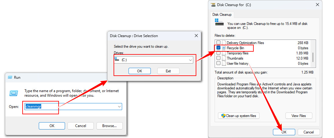 Disk Cleanup Empty Recycle Bin