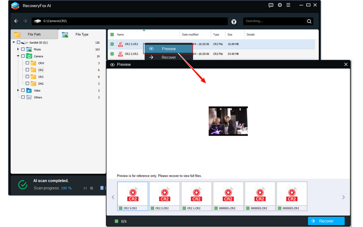 Scan Deleted Photos from SD Card