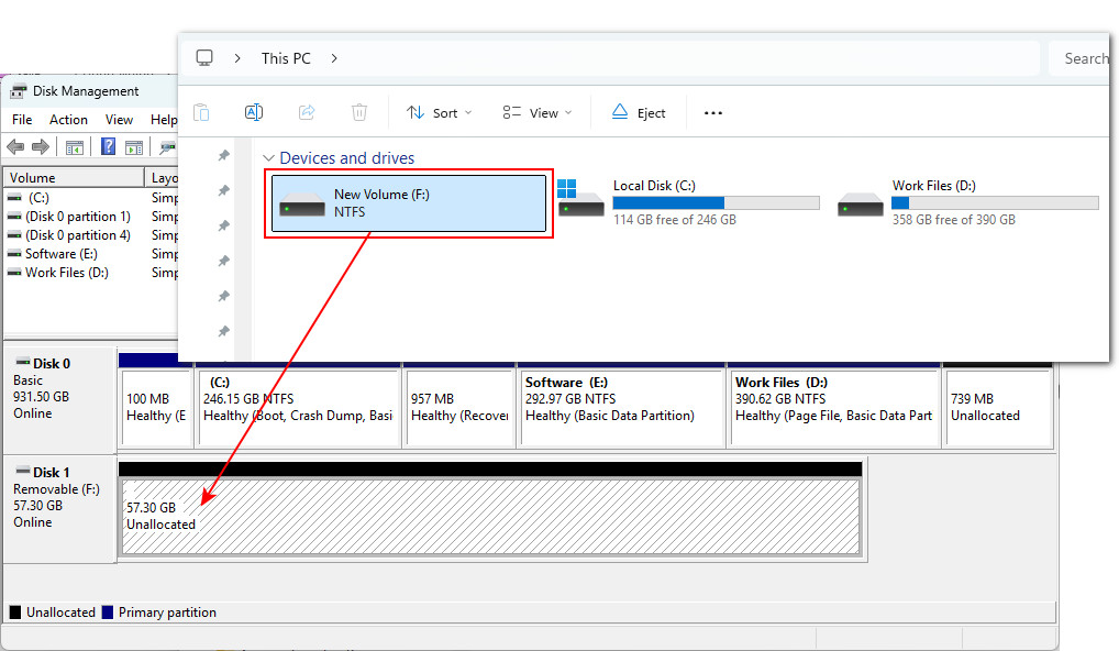 USB in Disk Management