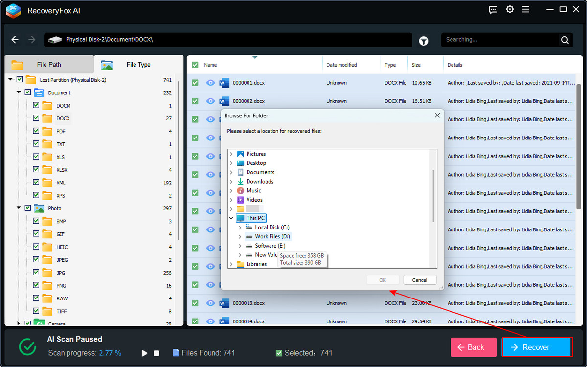 Recover and save USB files