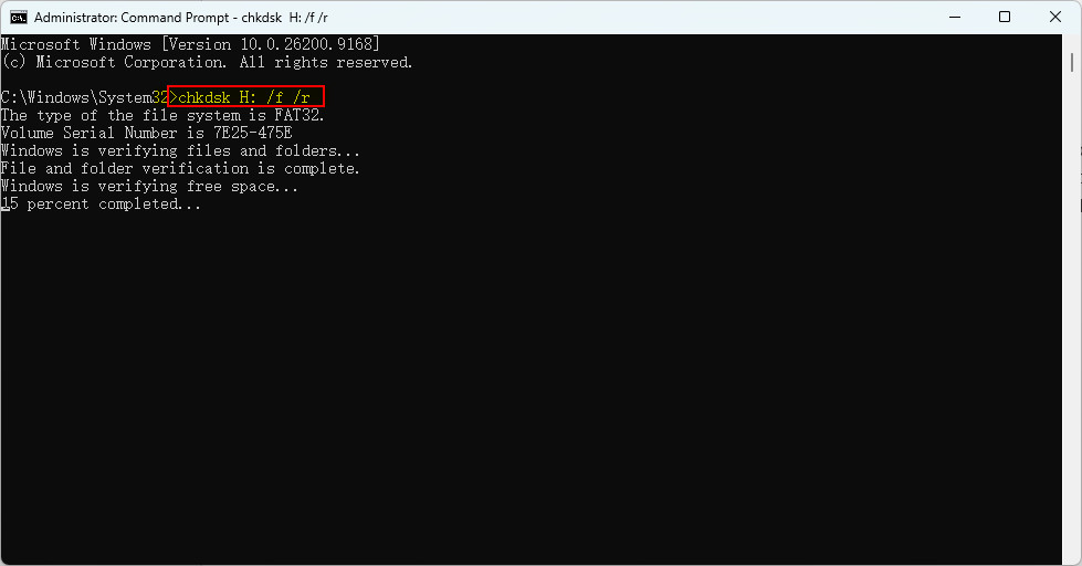 Use CHKDSK to unformat a USB