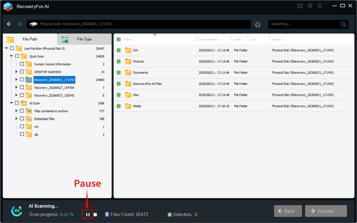 Pause the AI Scan