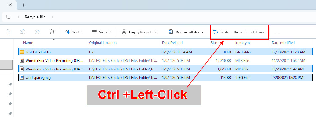 Restore Files in Windows 11 Recycle Bin