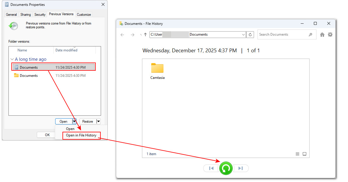 File History Recover Deleted Files Windows 11